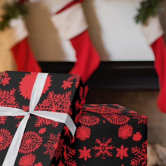 スノーフレークエレガントシルエットのカスタマイズ可能なギフト ラッピングペーパー