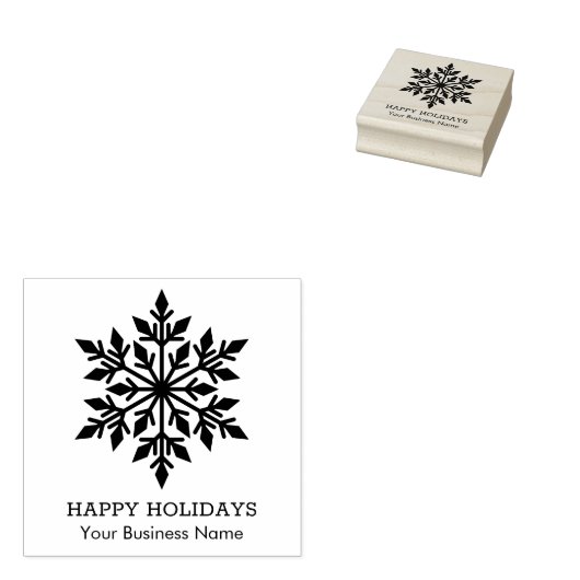 スノーフレークエレガントハッピーホリデースモールビジネス ラバースタンプ (押印)