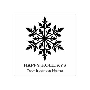 スノーフレークエレガントハッピーホリデースモールビジネス ラバースタンプ