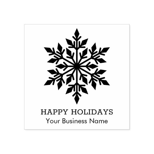 スノーフレークエレガントハッピーホリデースモールビジネス ラバースタンプ (インプリント)