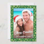 スノーフレークエレガントフォトフレーム独自の文字を作成 シーズンカード (正面)