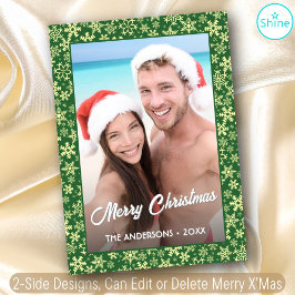 スノーフレークエレガントフォトフレーム独自の文字を作成 シーズンカード