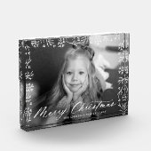 スノーフレークエレガントフレームクリスマス フォトブロック (左)