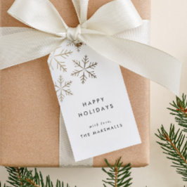 スノーフレークエレガントホイルフェイクホリデイ ギフトタグ