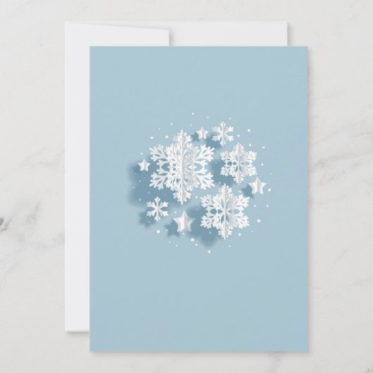 スノーフレークエレガントホリデークリスマスパーティー 招待状 (裏面)