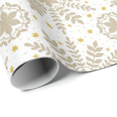 スノーフレークエレガントホリデークリスマスラッピング紙 ラッピングペーパー (ロールコーナー)