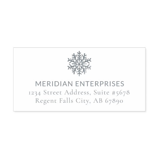 スノーフレークエレガントホリデースタンプのビジネスアドレス セルフインキングスタンプ (デザイン)