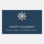 スノーフレークエレガントホリデーステッカー 長方形シール (正面)