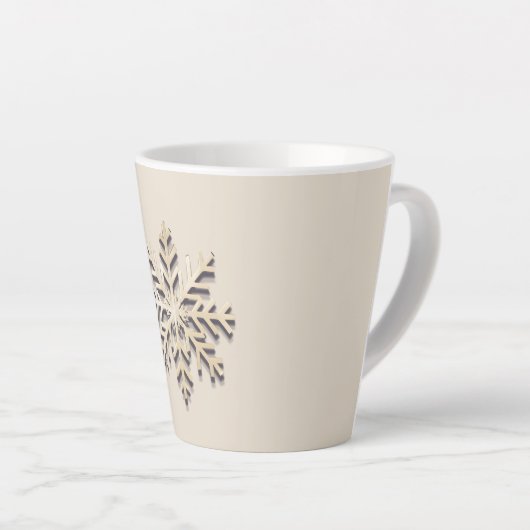 スノーフレークエレガントホリデーラテマグ カフェラテマグ (右アングル)