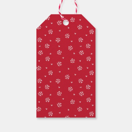 スノーフレークエレガントリースレッドホリデーフォト ギフトタグ (裏面)