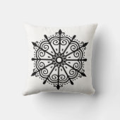 スノーフレークエレガント白黒クリスマス クッション (裏面)