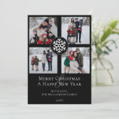 スノーフレークエンブレムフォトコラージュ | ブラック シーズンカード (スタンド正面)