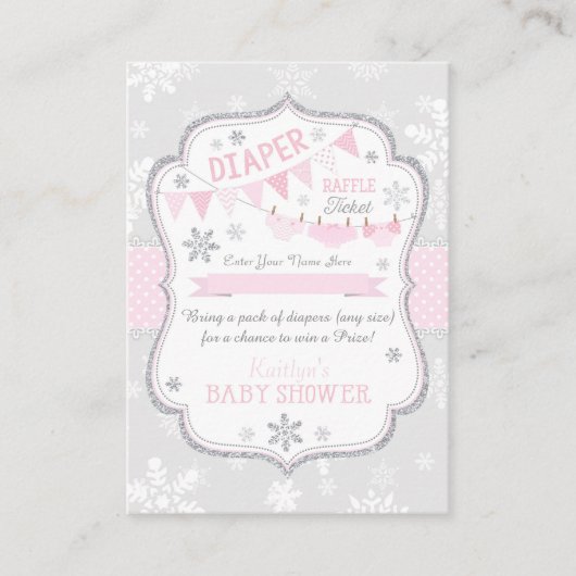 スノーフレークオムツとトゥチュラッフルチケット エンクロージャーカード (正面)
