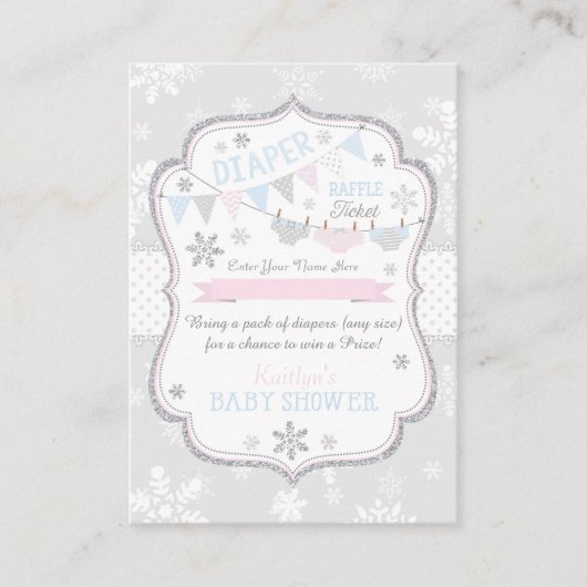 スノーフレークオムツとトゥチュラッフルチケット エンクロージャーカード (正面)