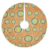 スノーフレークオルブオンオレンジホリデーツリースカート ブラッシュドポリエステルツリースカート (正面)