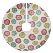 スノーフレークオルブオンホワイトホリデーツリースカート ブラッシュドポリエステルツリースカート (正面)