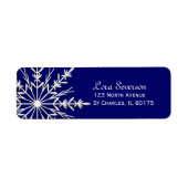 スノーフレークオンブルーホリデイ差出人住所 ラベル (正面)