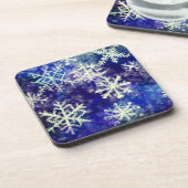スノーフレークオンブルー飲料用コースター コースター (左側)