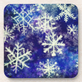 スノーフレークオンブルー飲料用コースター コースター (正面)