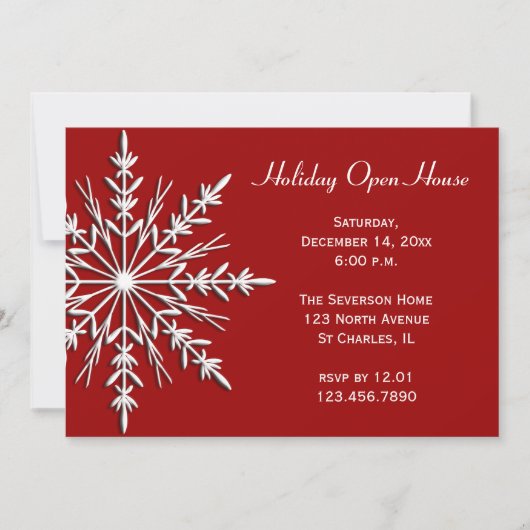 スノーフレークオンレッドホリデーオープンハウス 招待状 (正面)