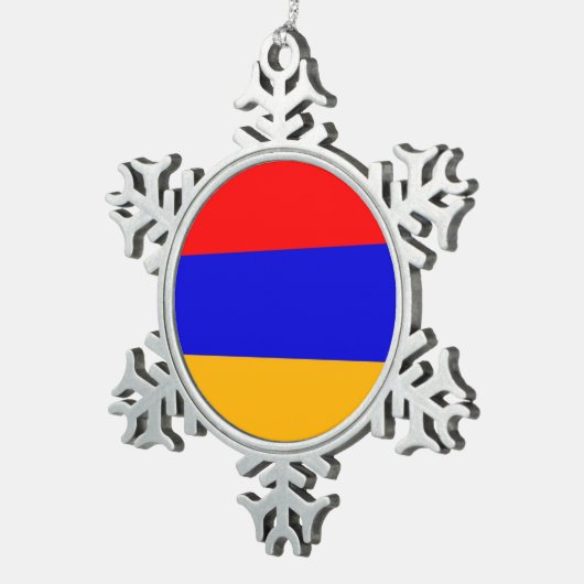 スノーフレークオーナメントとアルメニア国旗 スノーフレークピューターオーナメント (右)