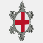 スノーフレークオーナメントとイギリス国旗 スノーフレークピューターオーナメント (左)