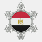 スノーフレークオーナメントとエジプト国旗 スノーフレークピューターオーナメント (正面)