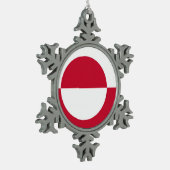 スノーフレークオーナメントとグリーンランド国旗 スノーフレークピューターオーナメント (左)