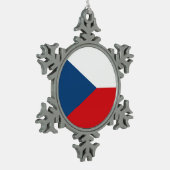 スノーフレークオーナメントとチェコ国旗 スノーフレークピューターオーナメント (左)