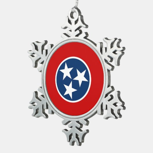 スノーフレークオーナメントとテネシー州旗 スノーフレークピューターオーナメント (右)