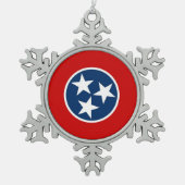 スノーフレークオーナメントとテネシー州旗 スノーフレークピューターオーナメント (正面)