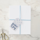 スノーフレークオーナメントアイスブルー ギフトタグ (より糸付き)