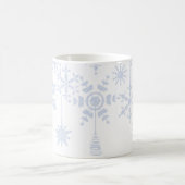 スノーフレークオーナメントアイスブルー コーヒーマグカップ (中央)