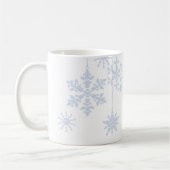 スノーフレークオーナメントアイスブルー コーヒーマグカップ (左)