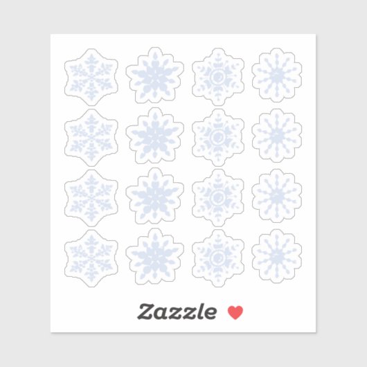 スノーフレークオーナメントアイスブルー シール (シート)