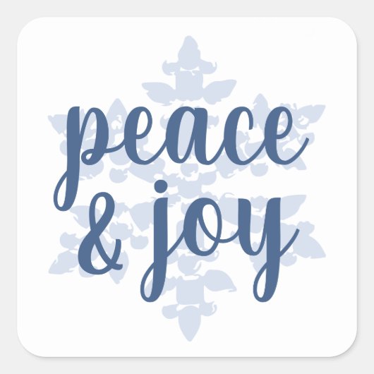 スノーフレークオーナメントアイスブルー スクエアシール (正面)