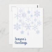 スノーフレークオーナメントアイスブルー ポストカード (正面/裏面)