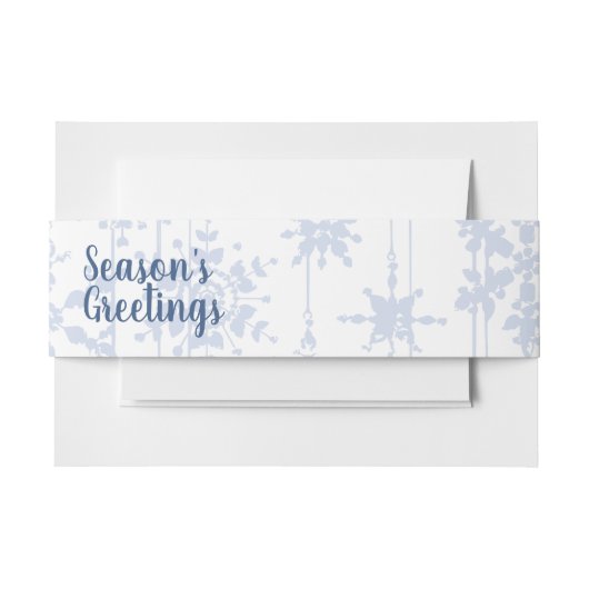 スノーフレークオーナメントアイスブルー 招待状ベリーバンド (正面例)