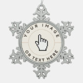 スノーフレークオーナメントカスタム-文字（イメージの追加） スノーフレークピューターオーナメント (正面)