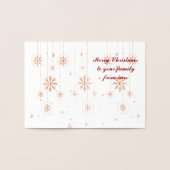 スノーフレークオーナメントクリスマスカード 箔カード (内部)