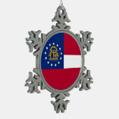 スノーフレークオーナメントグルジア国旗 スノーフレークピューターオーナメント (左)