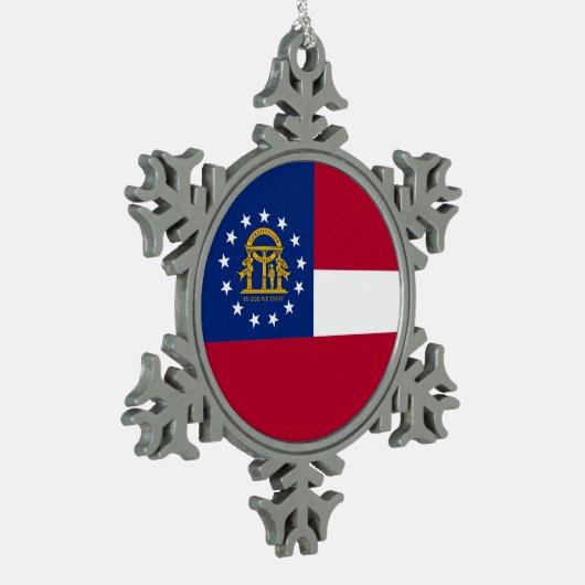 スノーフレークオーナメントグルジア国旗 スノーフレークピューターオーナメント (左)