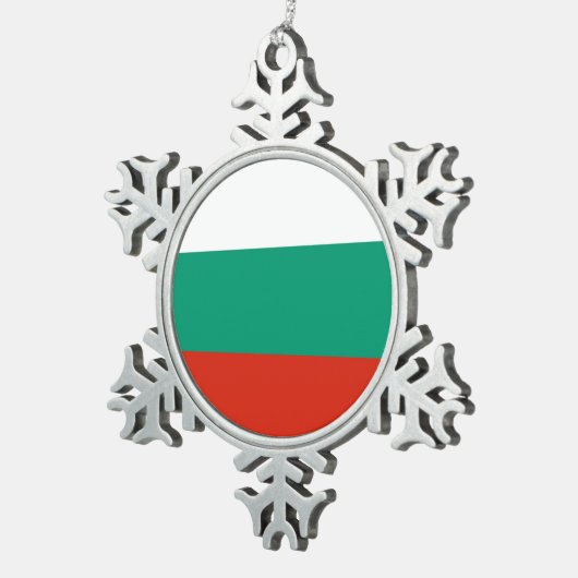 スノーフレークオーナメントブルガリア国旗 スノーフレークピューターオーナメント (右)