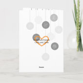 スノーフレークオーナメントボウクリスマスカード サンキューカード (裏面)