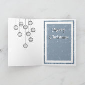 スノーフレークオーナメントボウクリスマスカード サンキューカード (内部)