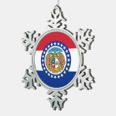 スノーフレークオーナメントミズーリ州旗 スノーフレークピューターオーナメント (右)