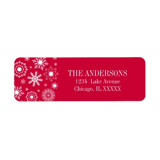 スノーフレークオーナメントメリークリスマス住所 シール (正面)