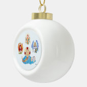 スノーフレークオーナメント天使とキリスト セラミックボールオーナメント (右)