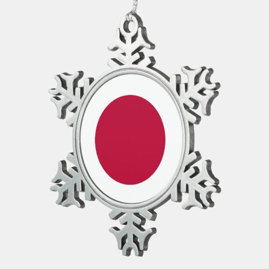 スノーフレークオーナメント日本国旗 スノーフレークピューターオーナメント (右)