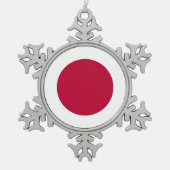スノーフレークオーナメント日本国旗 スノーフレークピューターオーナメント (正面)
